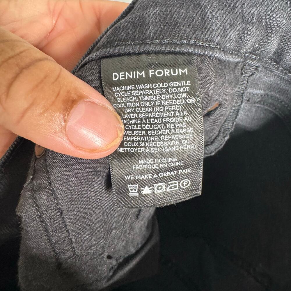 Denim Forum The Yoko High Rise Slim‎ Crop Black Jeans Size 27 Button Fly - Picture 7 of 14
